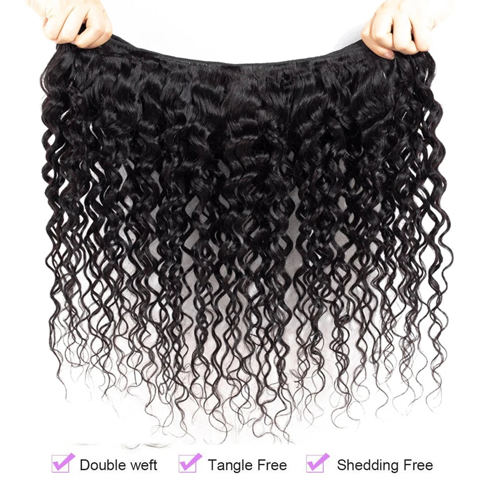 Water Wave Bundles Human Hair Extensions For Women Peruvian Hair Bundle Raw Virgin Hair Unprocessed Human Bundle Curly Hair