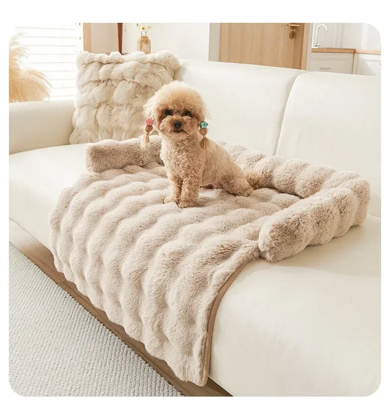 1PC Winter Warm Dog Bed Mats Super Soft  Plush Pet Blanket Pad Mat for Small Dogs Plush Neck Pillow Cat Nest Travel & Indoor