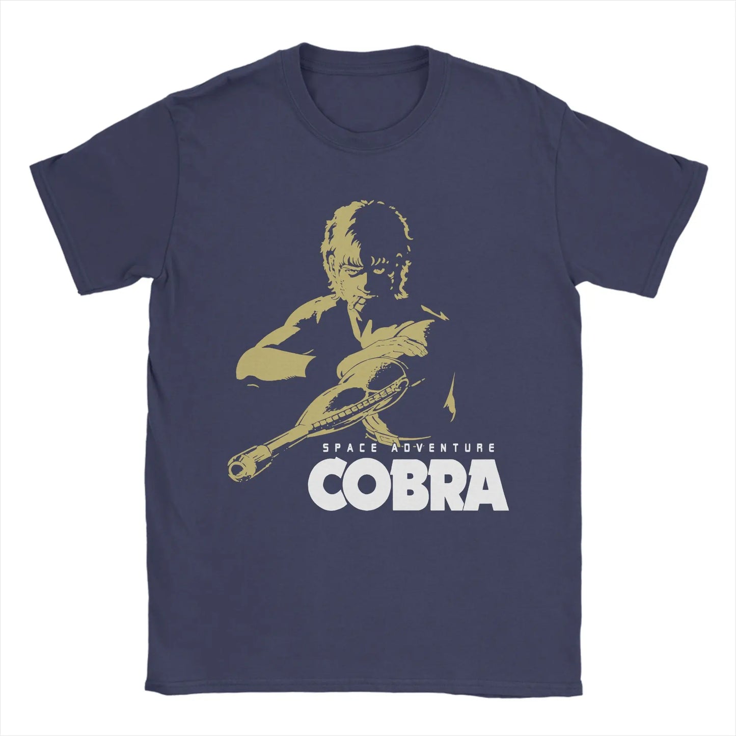Humorous Space Adventure Cobra T-Shirts for Men O Neck 100% Cotton T Shirt Anime Short Sleeve Tees Graphic Clothing