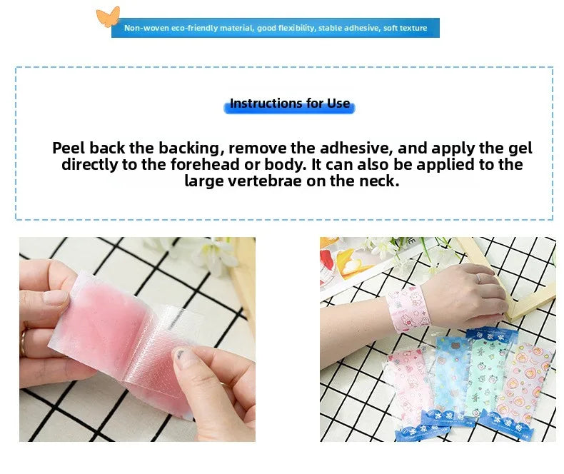 Cooling Gel Patches Summer Essential Refreshing Ice Pack Student Brain Boosting Cooling Patch Mobile Phone Cooling down