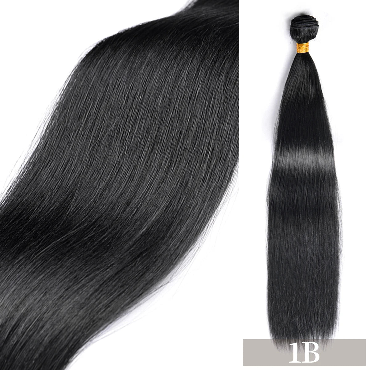 Straight Hair Bundles Extensions Smooth Ombre Hair Weaving 24Inch Super Long Synthetic Straight Hair Bundles Full to End