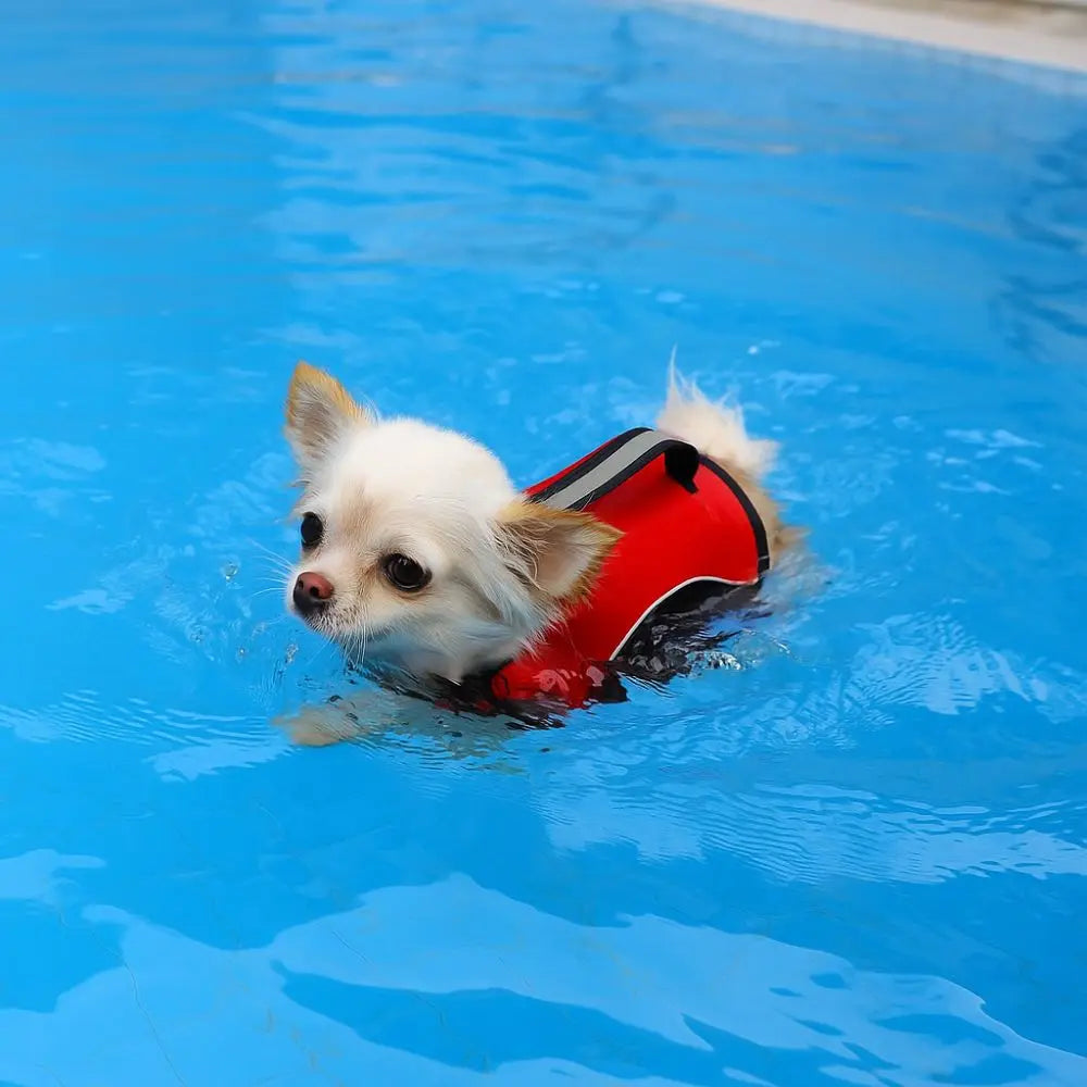 Pet Supplies Adjustable Pet Swimming Jacket High Flotation Reflective Dog Swimming Vest Breathable Pet Life Vest Swimming