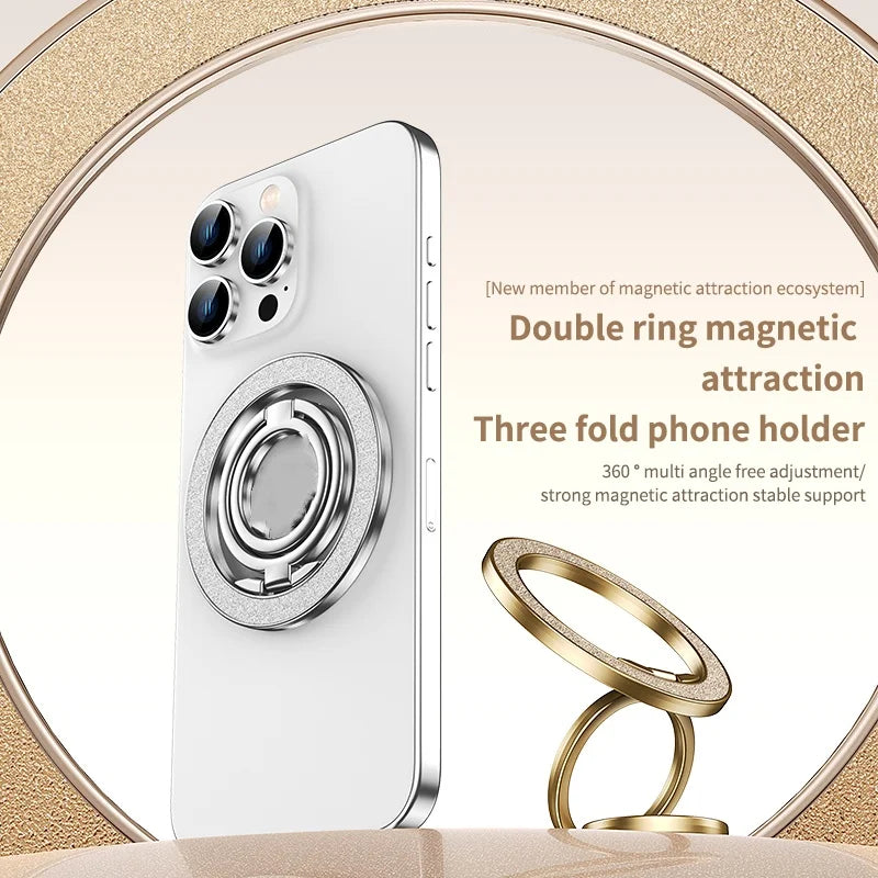 Luxurious and dazzling Mobile Phone Strong Magnetic Holder for Double-sided Magnet Stand Portable Folding Ring Bracket