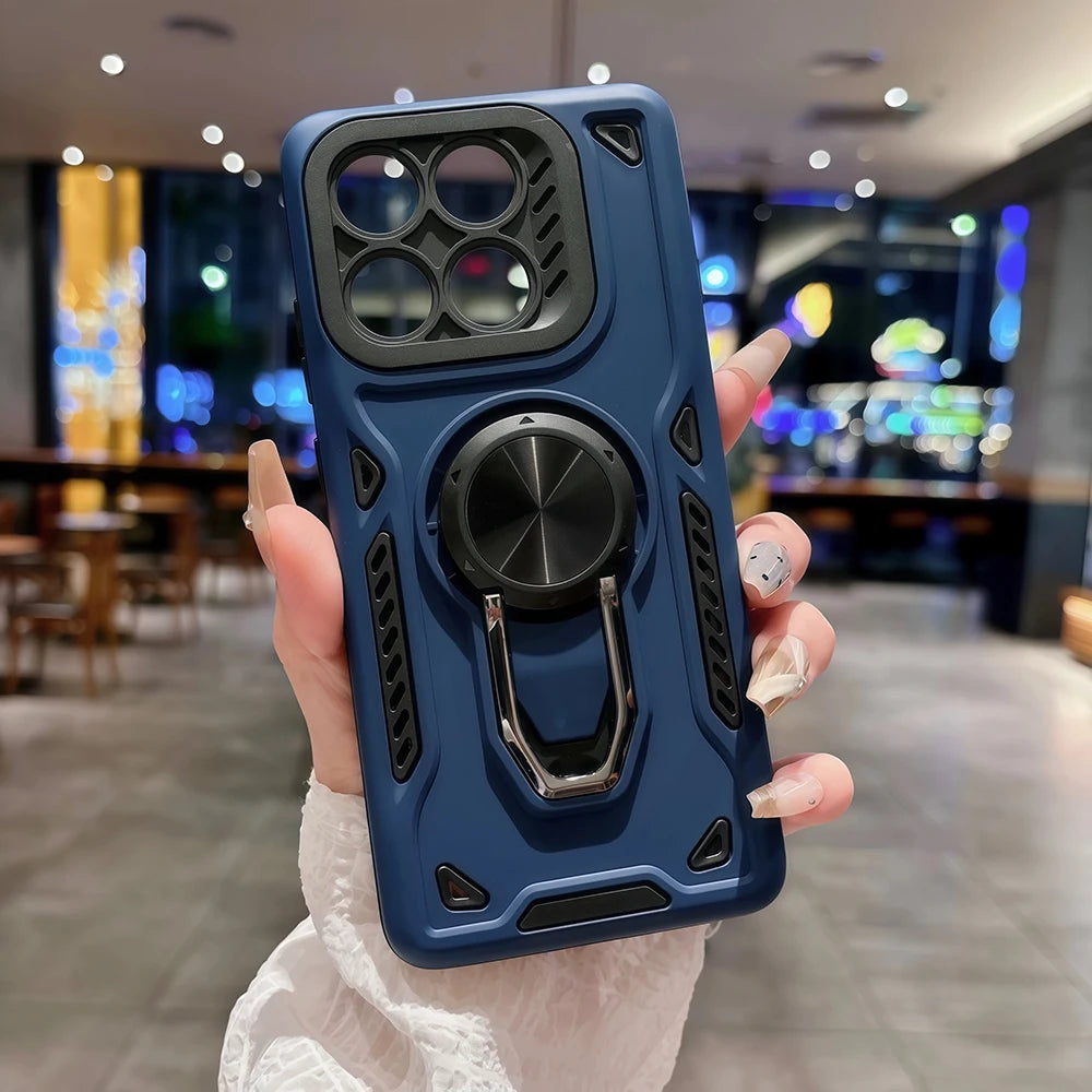 2 in1 360° Rotating Metal Ring Stand Holder Case for Motorola Moto Edge 60 70 60Pro G56 G86 G06 G67 Power Shockproof Armor Cover