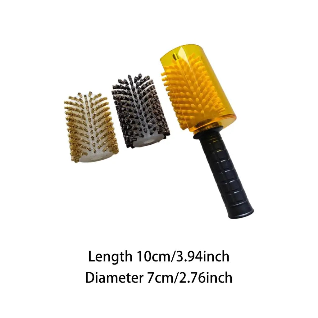 Snowboard Wax Brush Kit with Axle Handle Cover Roller Brush Nylon Brass Horsehair Professional Ski Wax Brushes Ski Wax Brush Kit