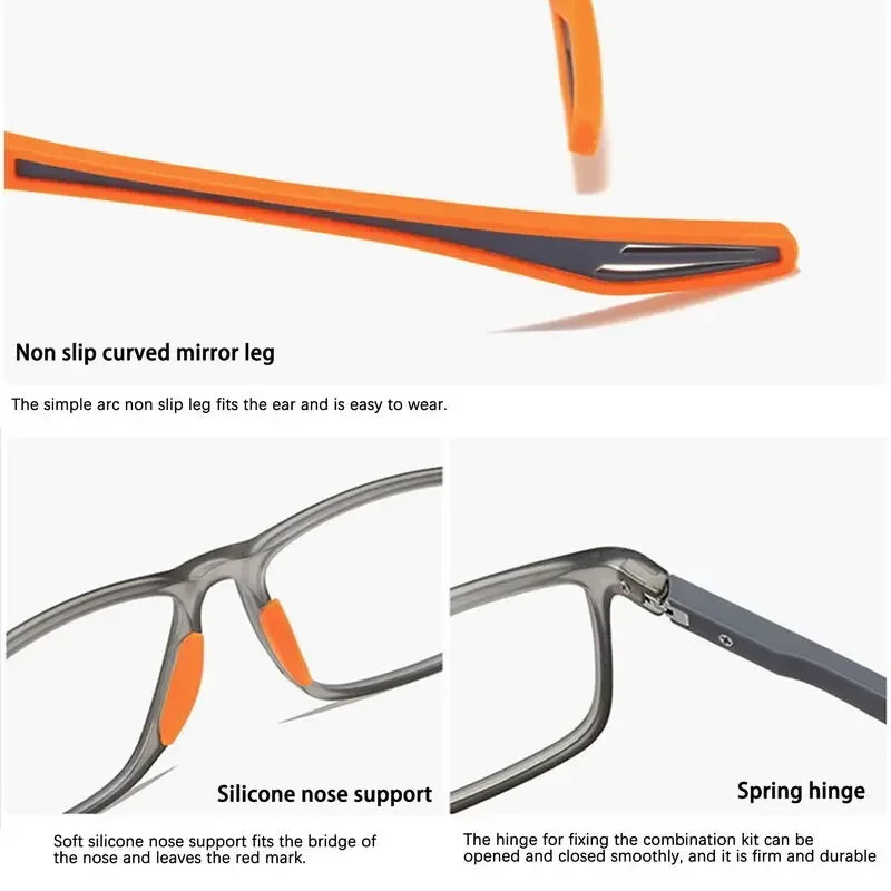 Reading Glasses Men Women Anti Blue Light Sports Eyewear Fashionable Presbyopia lenses Eyeglasses +4.0 to +1.0 Diopters