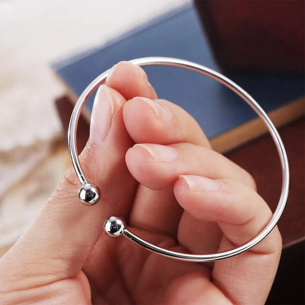 Classic Wholesale Silver Plated Bracelet Mens/Womens Fashion Jewelry Adjustable Bangles
