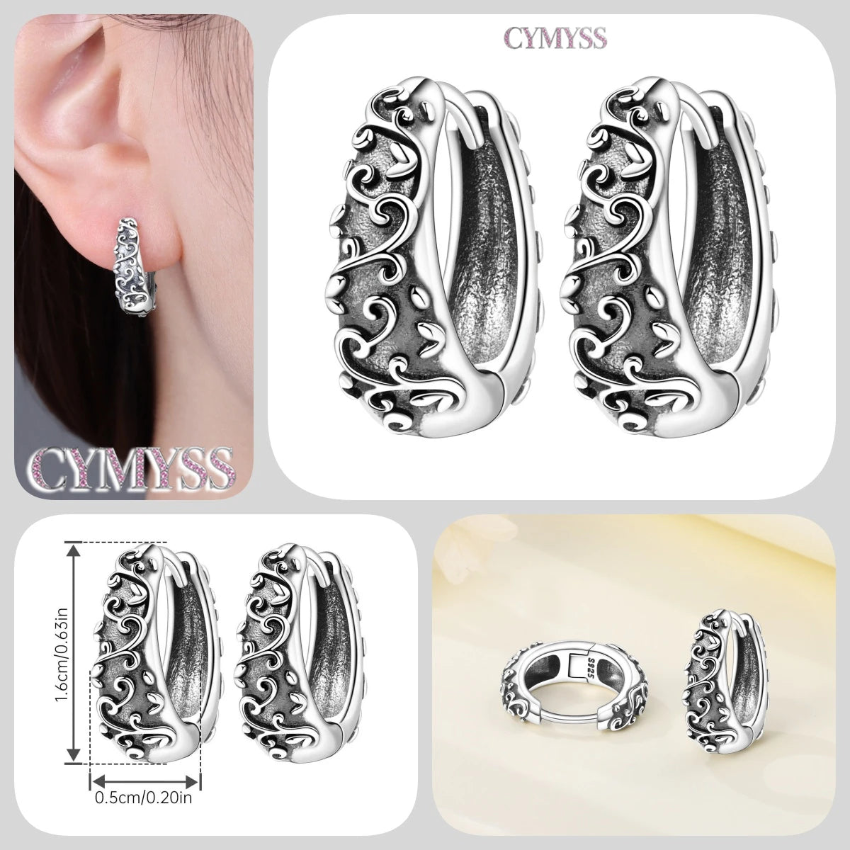 925 Sterling Silver Needle Iris Flower Hoop Earrings for Women Original Elegant Versatile Jewelry Birthday Party Fine Gift 2026