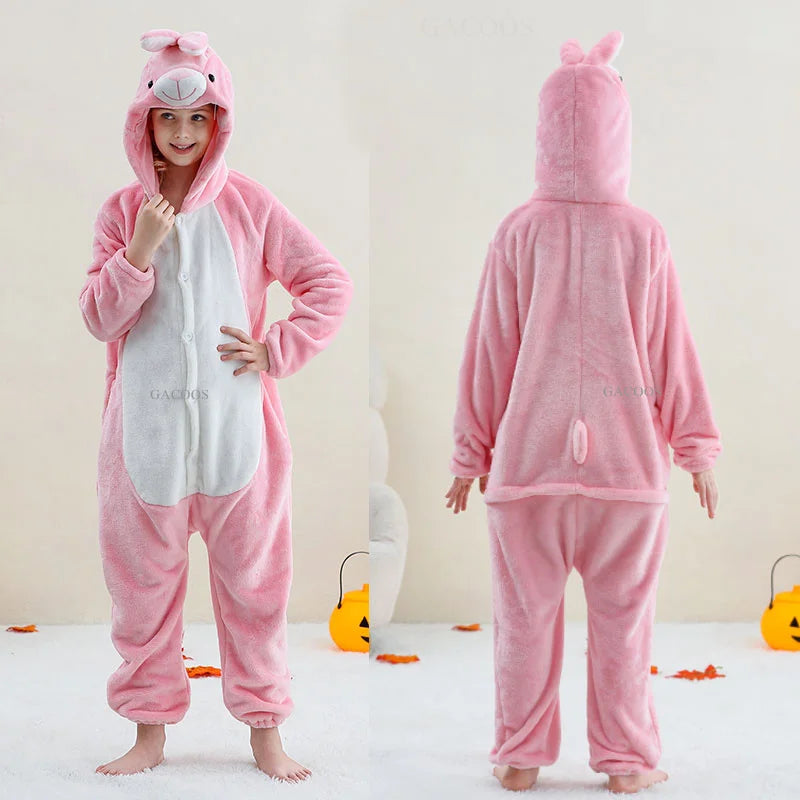 Kids Animal Capybara Kigurumi Costume Cosplay Cartoon Jumpsuit for Children Halloween Christmas Girls Boys Hooded Pajamas Onesie