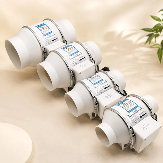 4/5/6 Inch Exhaust Flue Fan Remote Control Mixed Flow Inline Fan 220V High Speed Quiet Exhaust Fan For Home Vents