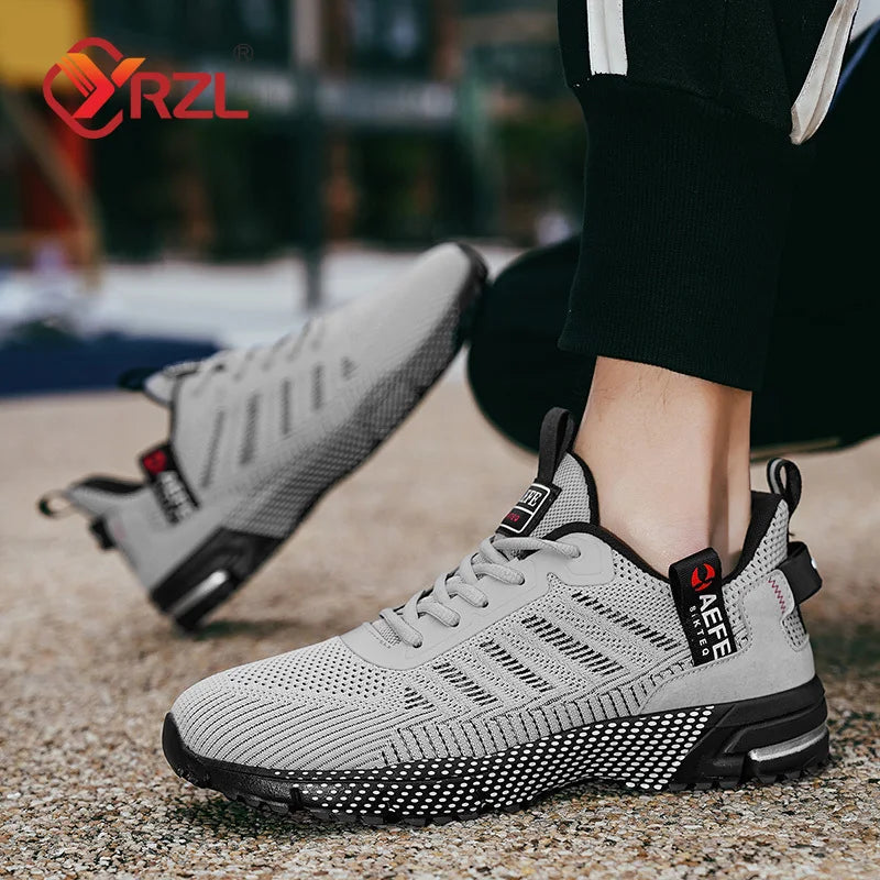 YRZL Men Casual Sport Shoes Breathable Lightweight Sneakers Outdoor Mesh Running Shoes Athletic Jogging Tenis Walking Shoes Man