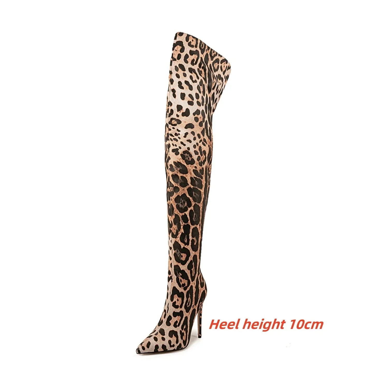 2024 Women's Euro-American Zebra Print Over-the-Knee Boots - Paneled Pointed-Toe Back-Zipper Stiletto, Plus Size Fashion Chic