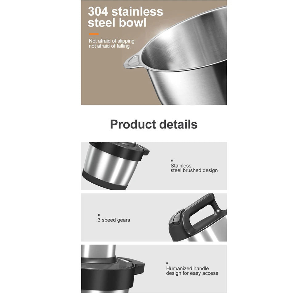 6.5L Electric Home Meat Grinder Vegetable Blender Crusher 1500W Juicer Home Sausage Stuffer Meat Mincer Food Processor Kitchen