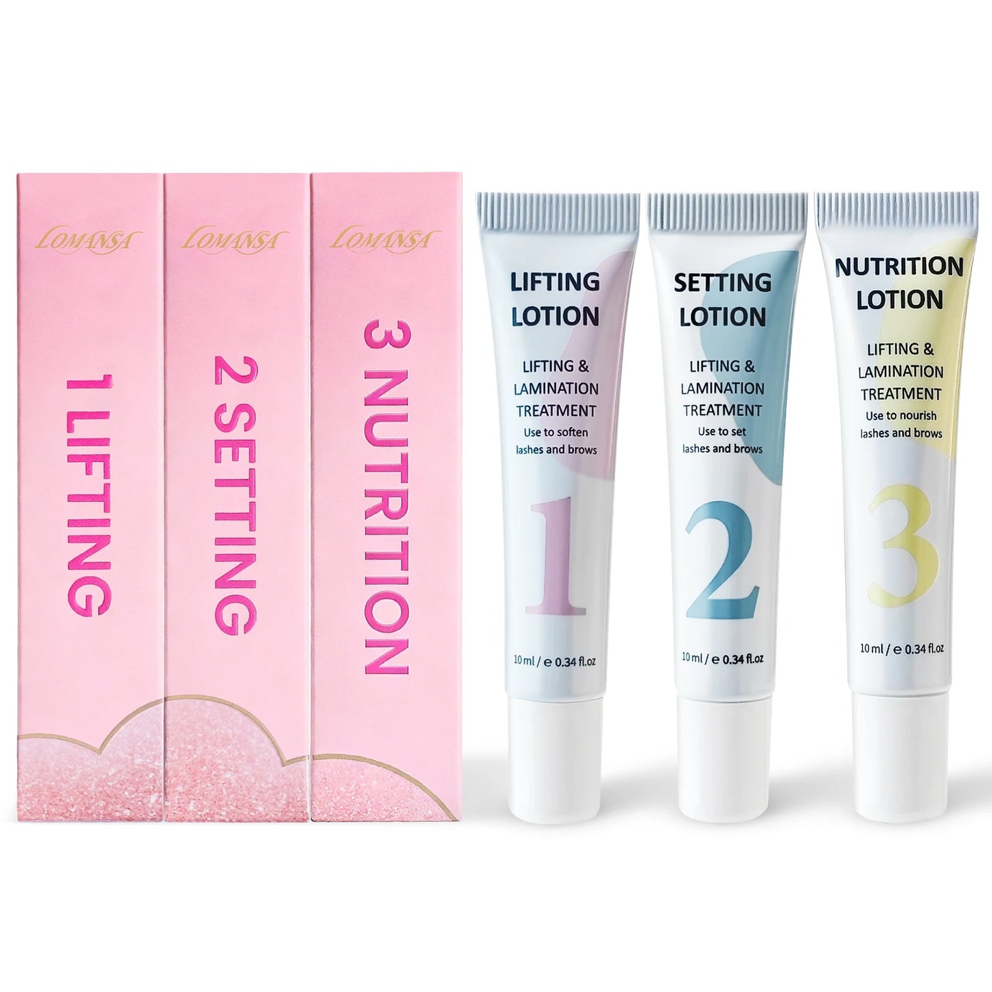 LOMANSA New 10ml Fix Perming Tube Set Lash Lift Brow Lamination Perm Fixation Setting Nutrition Lotion Eyelashes Makeup Tools