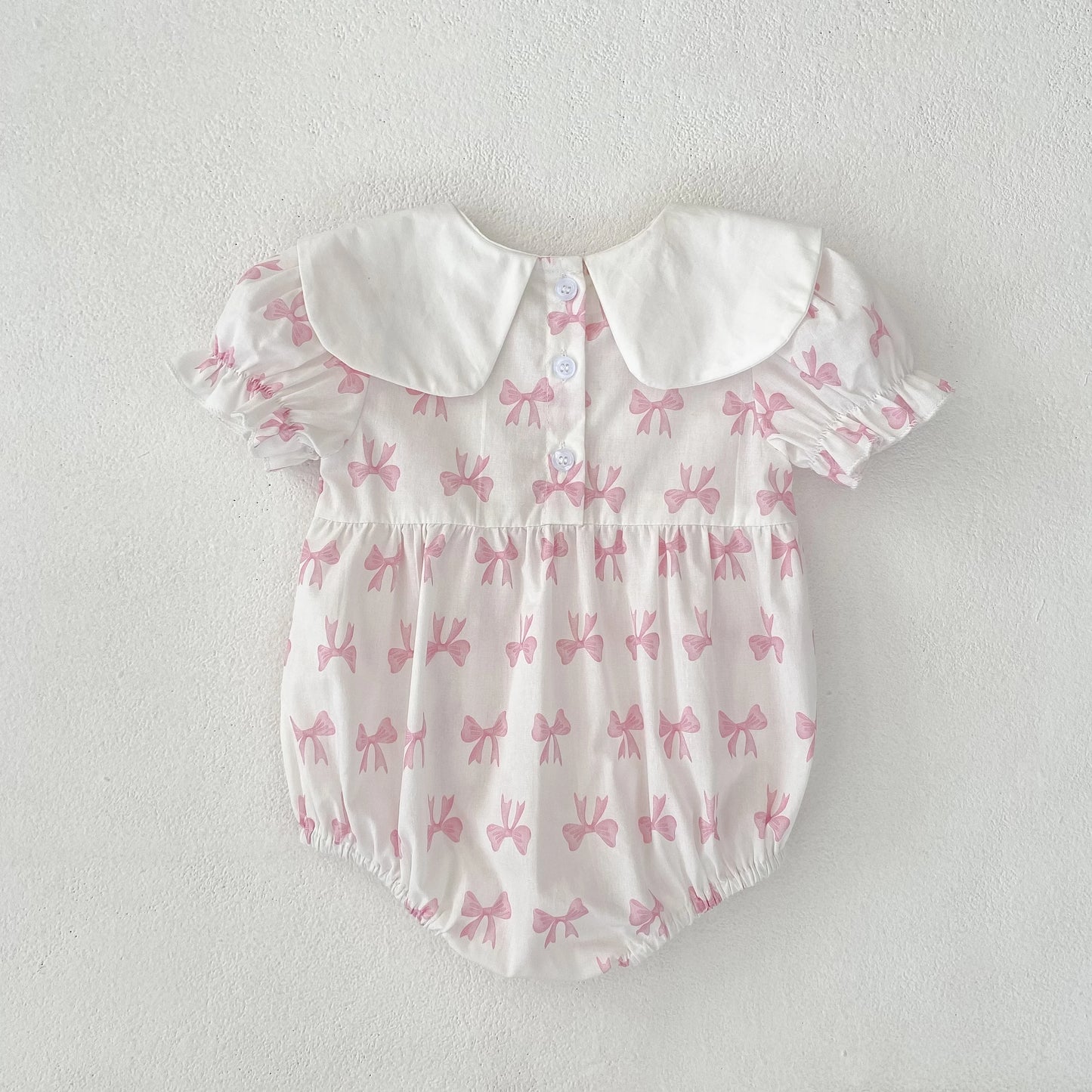 Summer Cotton Baby Bodysuit Newborn Clothing Pink Princess Baby Girls Princess Bodysuit Embroidered Bow Infant Girls Bodysuits