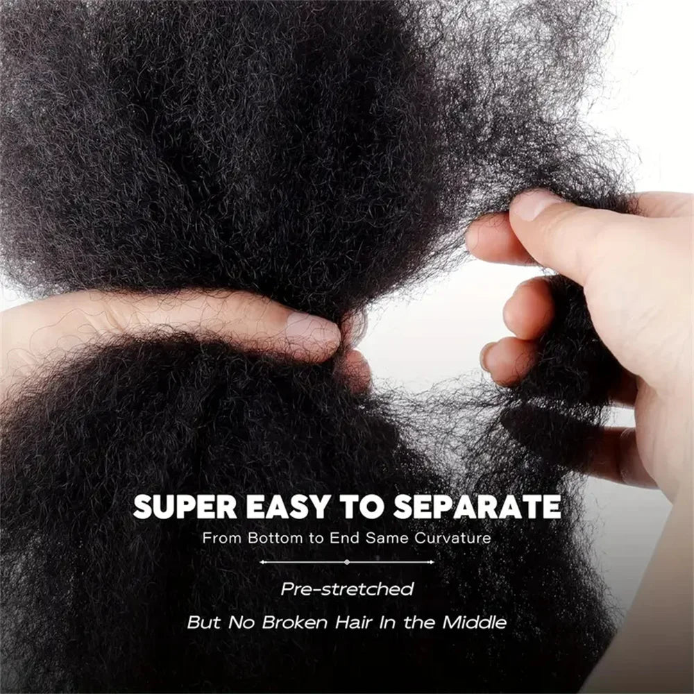 Brazilian Hair Afro Kinky Curly Wave 100% Human Hair Bulk For Braiding Twists Hair For Micro Twist Afro Kinky Hair Extension