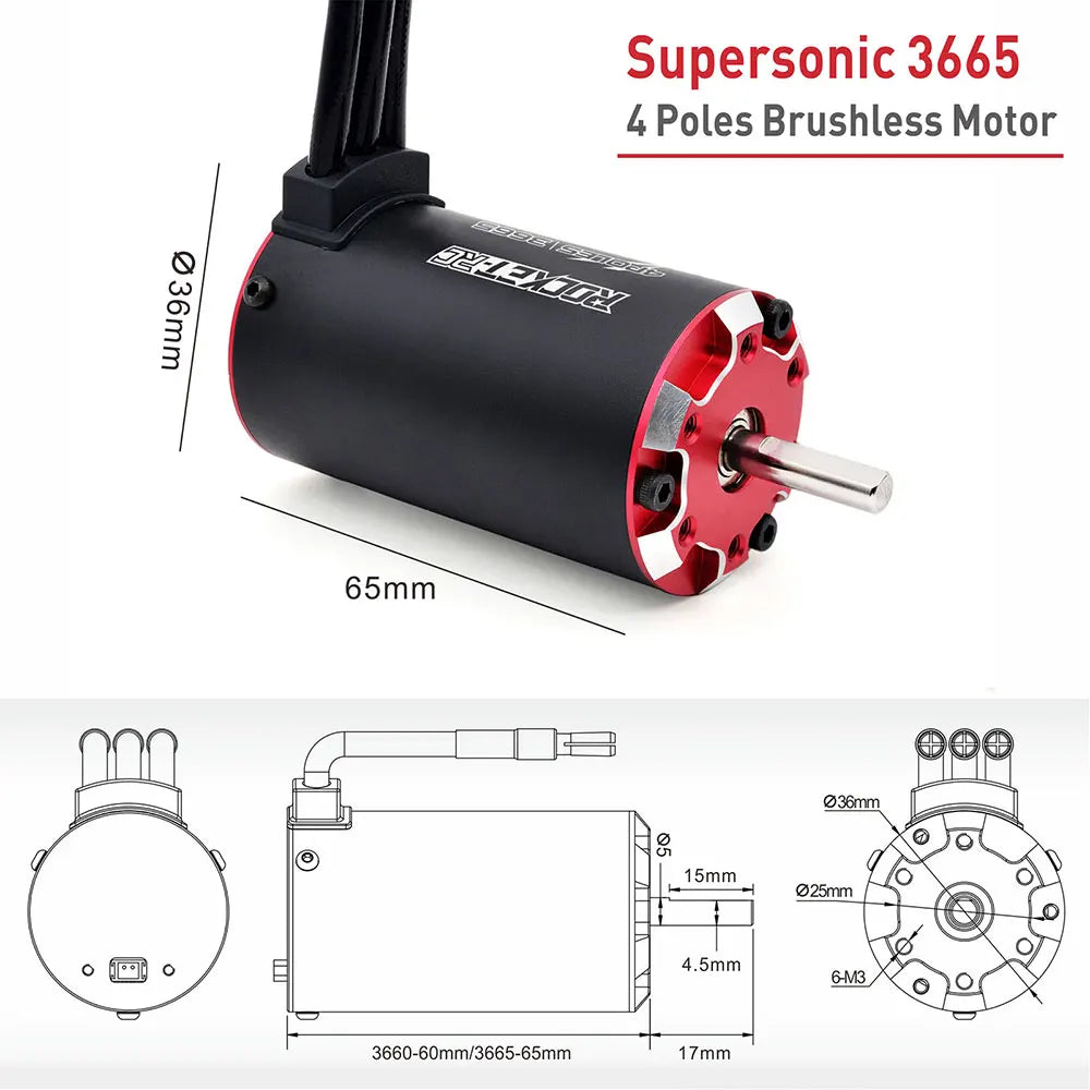 RC motor Rocket V2 supersonic Brushless Motor w/ Temp Sensor 3650 3660 3665 3670 3674 for 1/8 1/10 RC Car