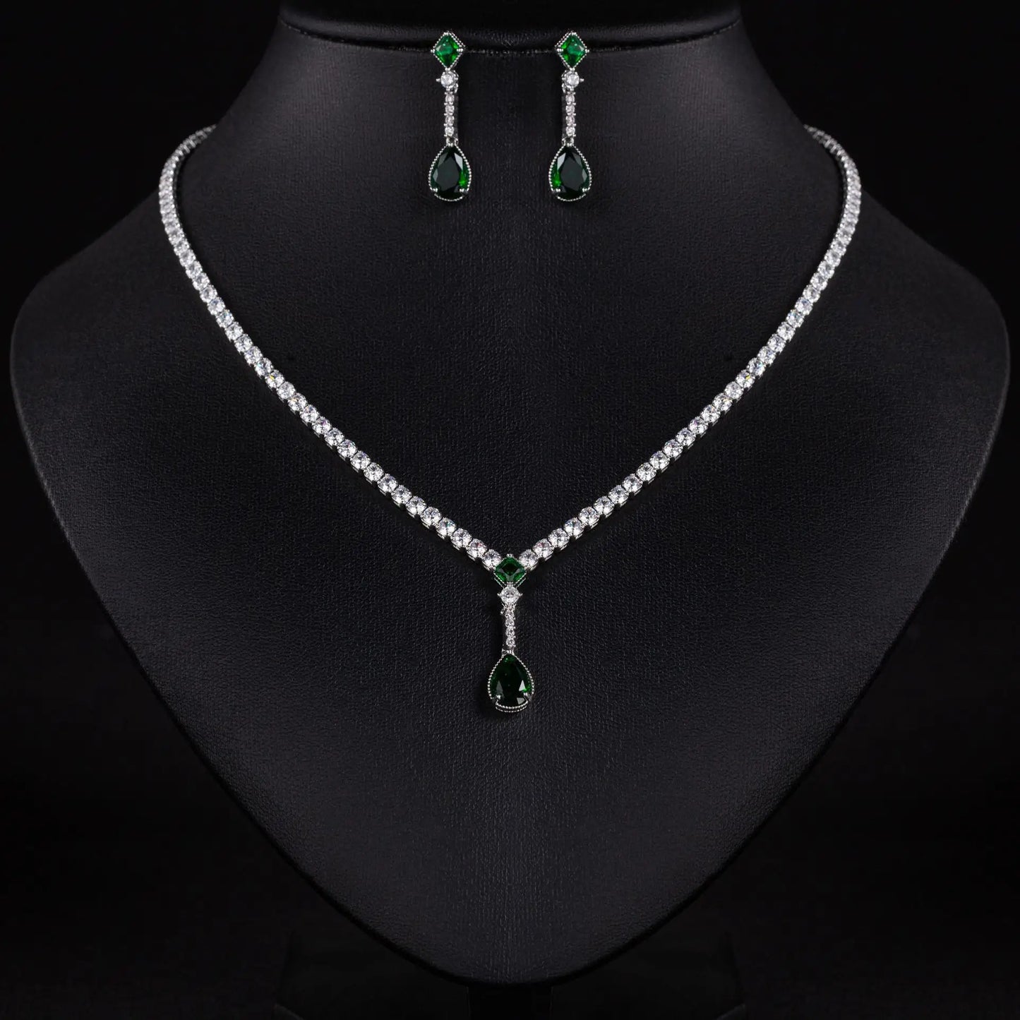 Simple Jewellery 2 Pcs Delicate Drops Pendant Necklace Earrings Daily Women Dating Party Banquet Wedding Travel Gift M-649