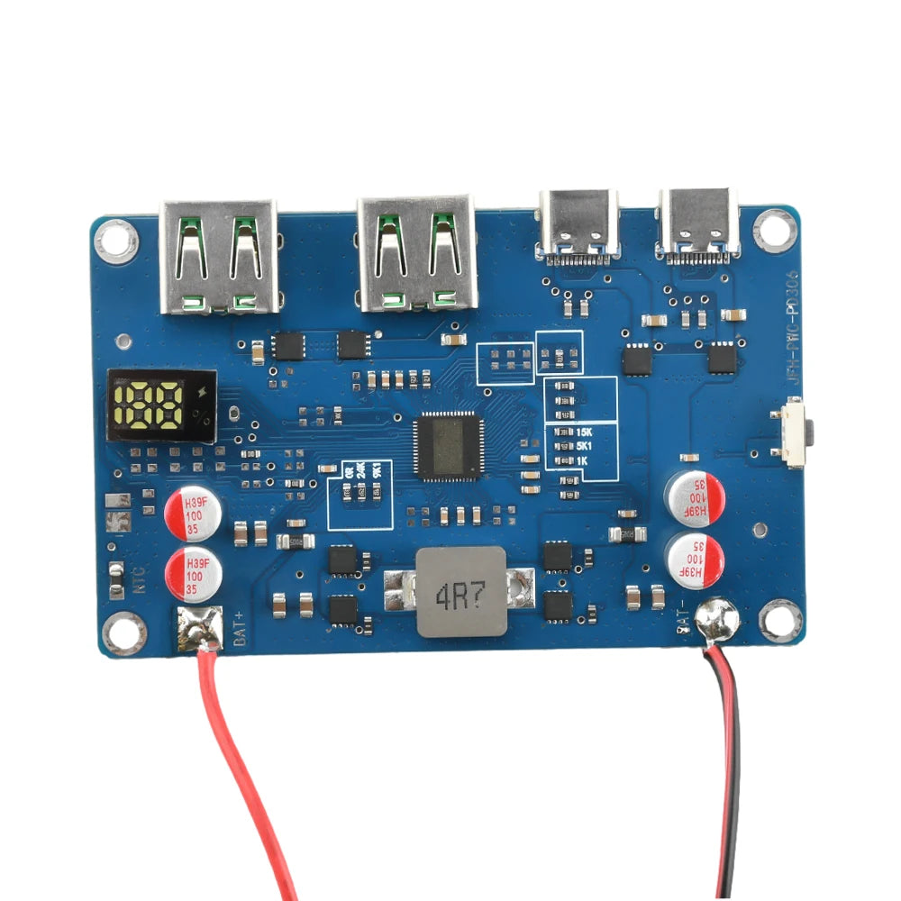 100W PD QC Mobile Power Module 2-6S Lithium Battery Protection Board Bidirectional Fast Charging DIY Power Bank Supporting MPPT