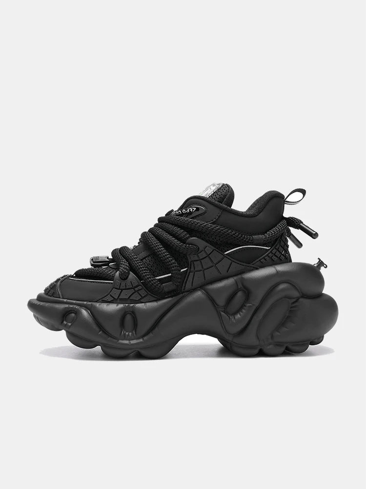 Super Soft Thick Sole Women/men Sport Shoes Lace Up Breathable Mesh Sneaker Casual Black/green Dad Shoes Platform Fashion Shoes