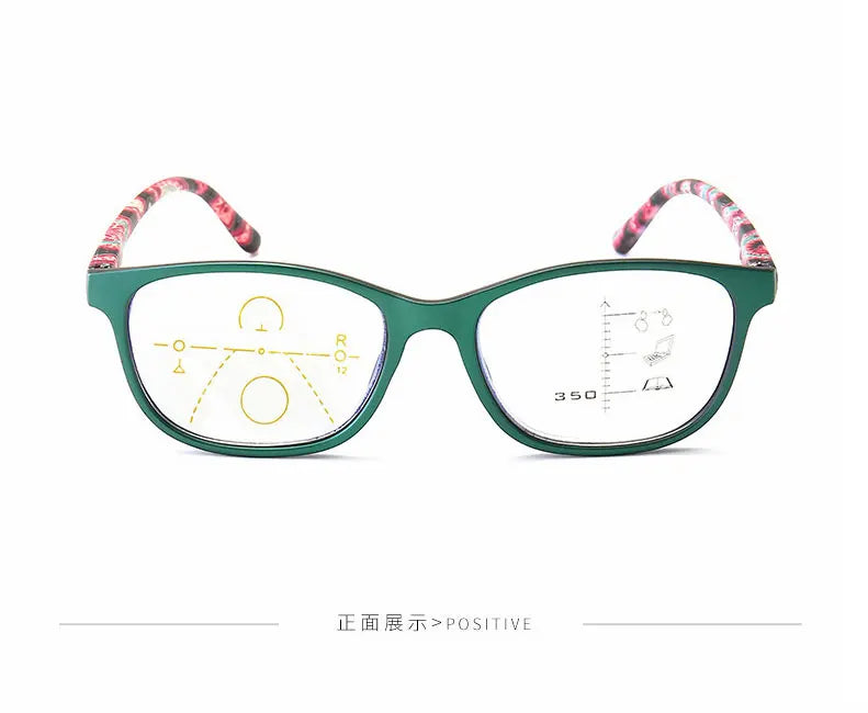 Progressive Multifocal Reading Glasses Women Anti Blue Light Presbyopia Eyeglasses Computer Eyewear Look Near Far +1.0 To +4.0