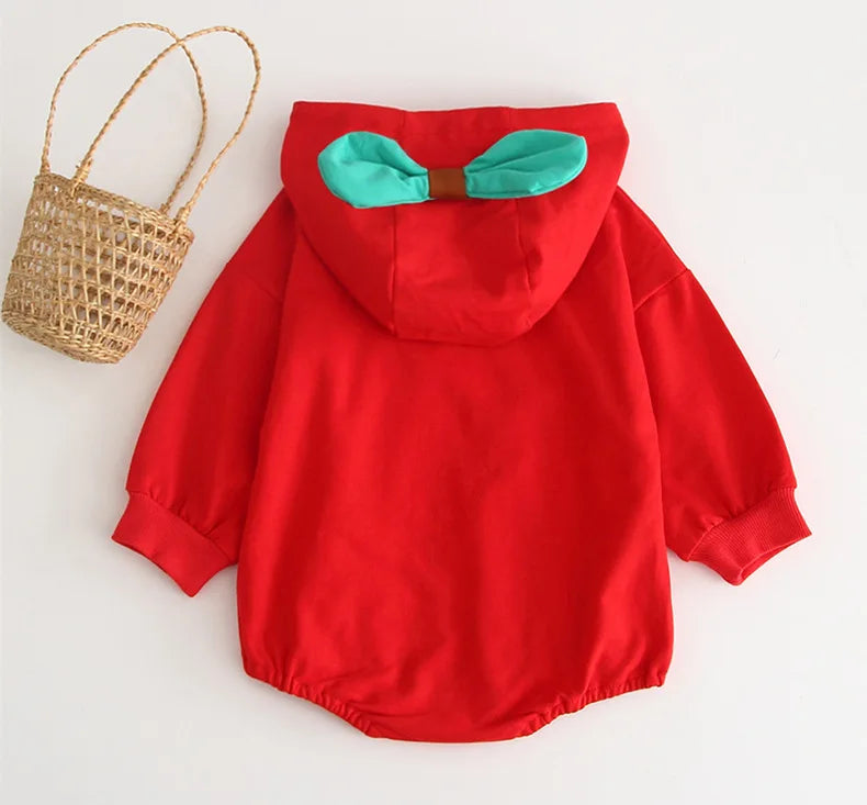 HoneyCherry Autumn Baby Red Romper Baby Fruit Crawling Suit Bodysuit Newborn Baby Clothes