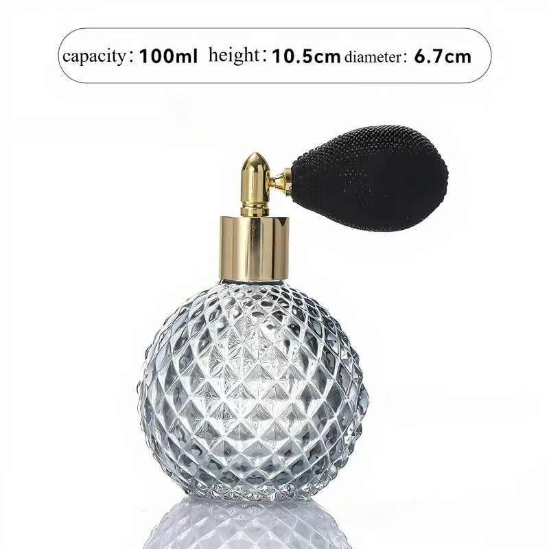50/100ml Portable Vintage Crystal Glass Perfume Bottle With Airbag Atomizer Empty Cosmetic Container Refillable Spray Bottles