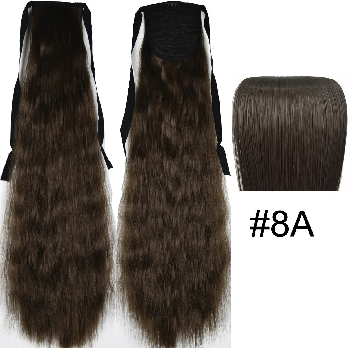 TOPREETY Synthetic Fiber Heat Resistant Kinky Ribbon Ponytail Extensions 3007