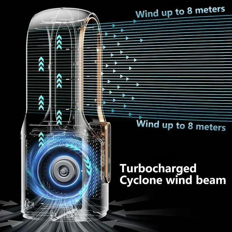 Leafless Fan Portable Air Conditioner LED Display Desktop Fanless Blade Cooler Cooling Fan Tower Air Cooler for Office Bedroom