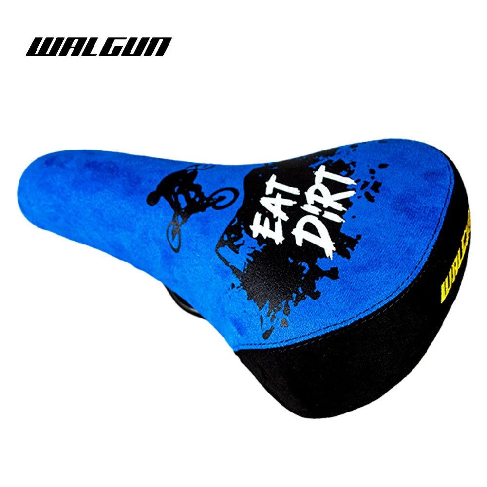 WALGUN BMX Bicycle Saddle Dirt Jump Cruiser Bike Seat with Embroidery Freestyle Racing Dowbhill Saddle MTB 265*170 Cycling Parts