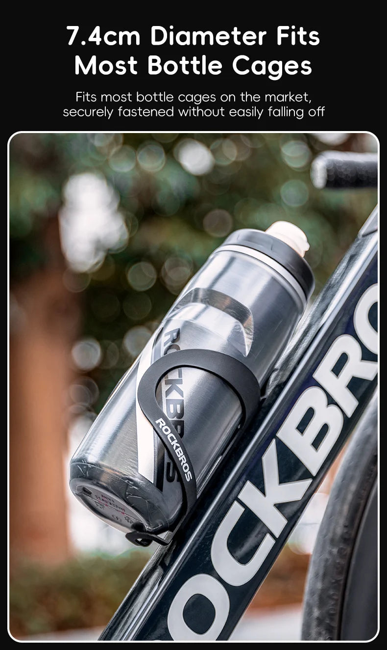 ROCKBROS 620ml Cycling Water Bottle Cold Water Insulated Thermal Silicone Bottle Outdoor Sports MTB Road Bike Bicycle Bottle