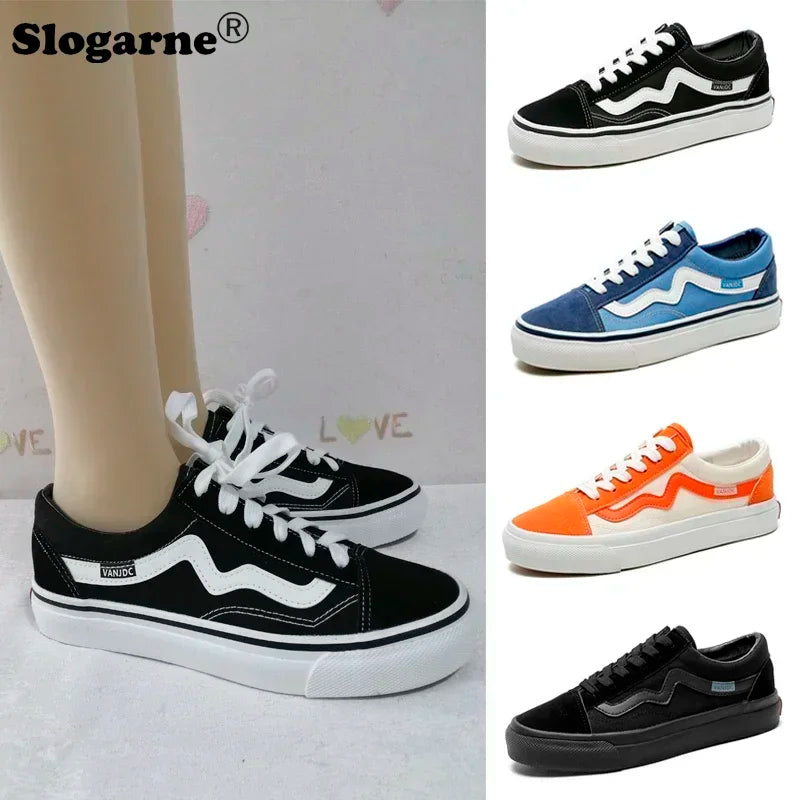 Lady Autumn Winter Casual Sneakers Women Comfort Canvas Shoes Men Loafers Unisex Students Casual Sports Shoes Flat Walking Shoes