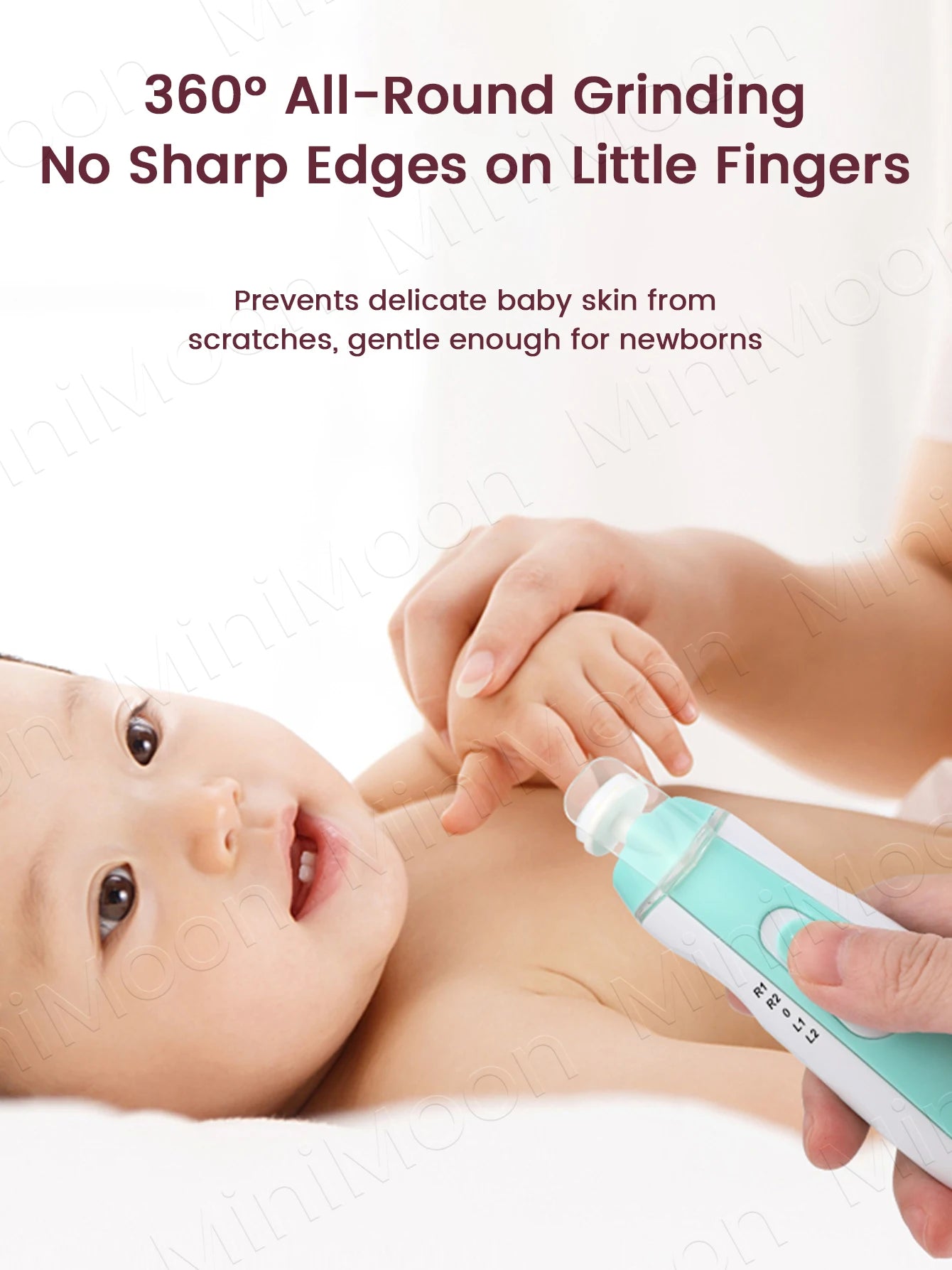 Baby Electric Nail Trimmer, 4-Speed with LED Light for Safe, Pain-Free Manicures at Home, Gentle on Skin