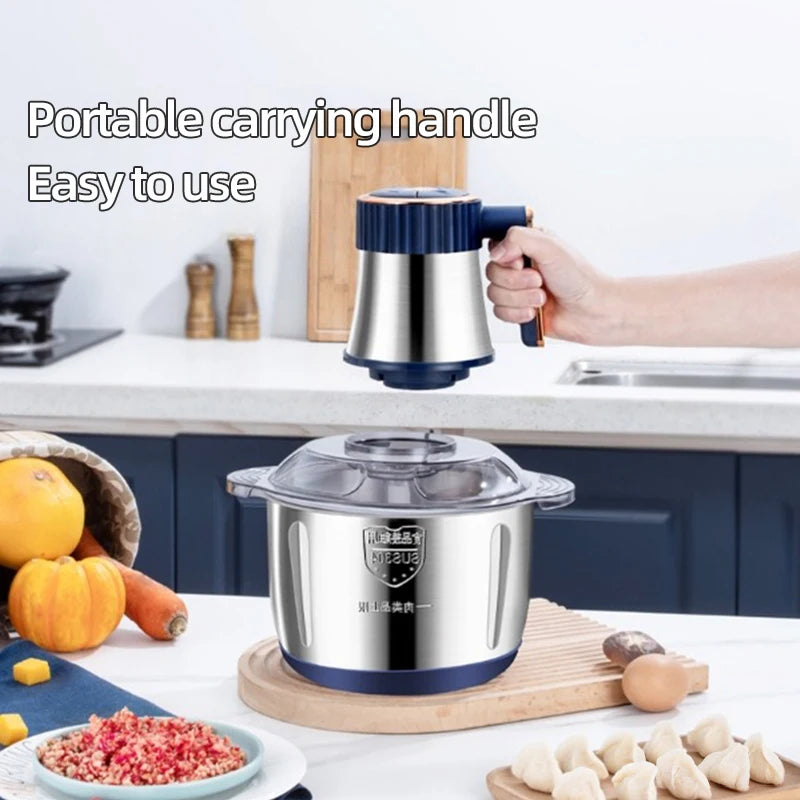 5L Home Electric Stainless Steel Meat Grinder 500W Powerful Vegetable Fruit Food Processor Chopper Slicer Food Grinder