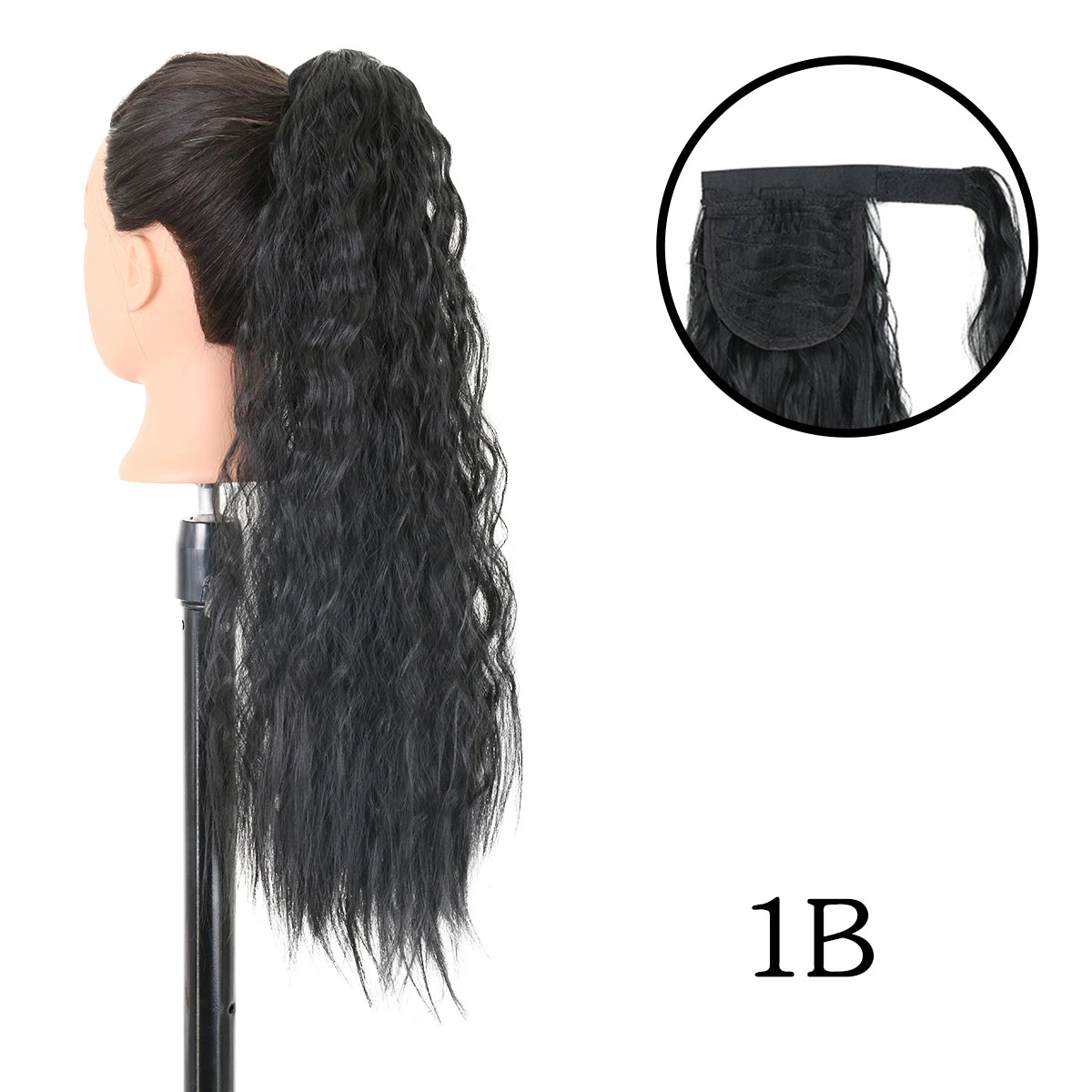 LANSA Synthetic Long Curly Ponytail Natural Puff Wrap Around Clip In Ponytails Hair Extensions Black Brown Ponytail For Women