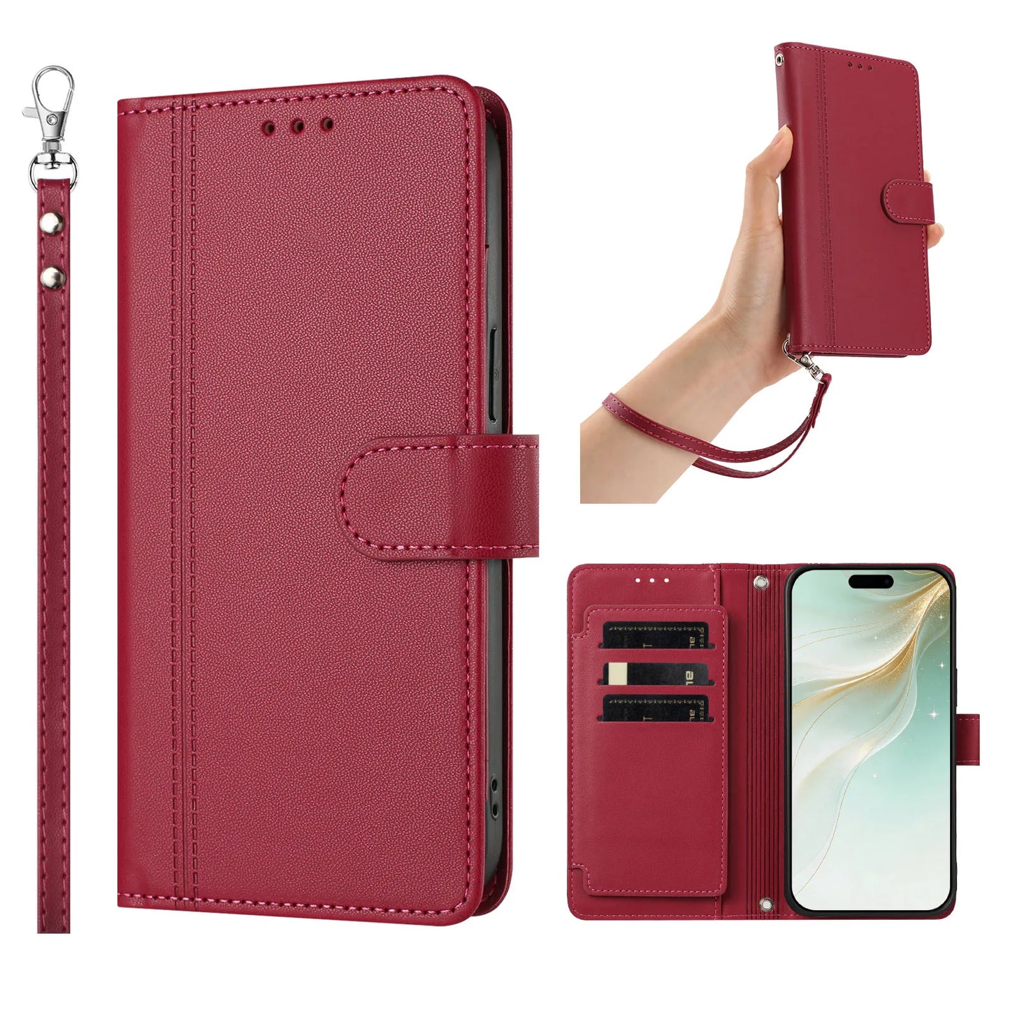 PU Leather Flip Phone Case For Oneplus 8T 9R 10T 11R 12R 13R 15T Holder 9 Card Slots Wallet Cover For Oneplus 13 12 11 10 9 Pro