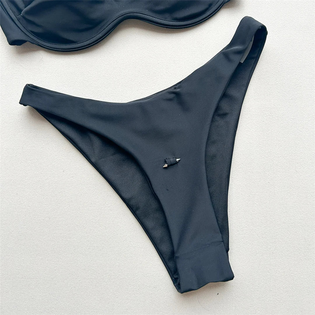 New Sexy Underwired Bikini Female Swimsuit Women Swimwear Two-Pieces Bikini Set Brazilian Padded Bather Bathing Suit Swim V7743