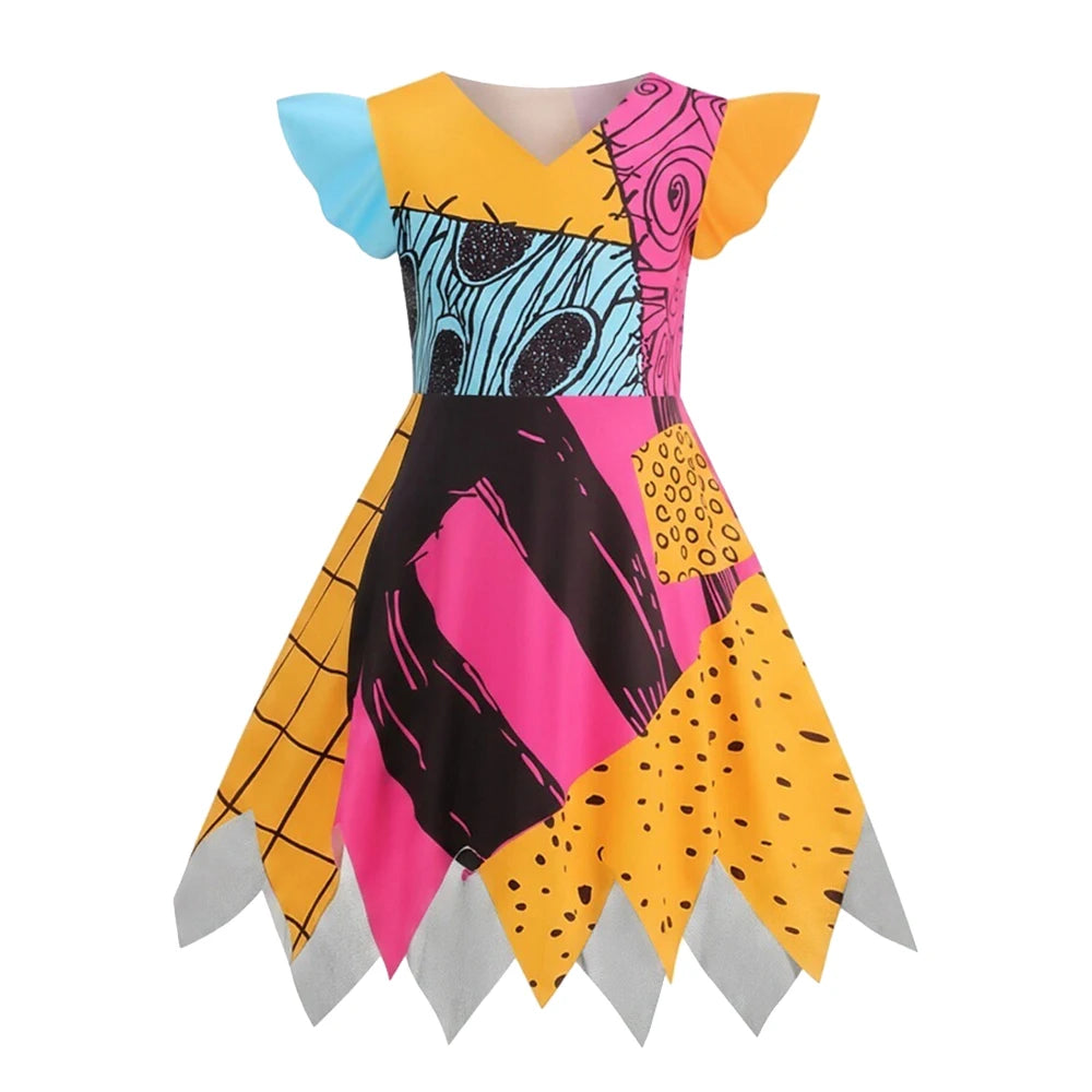 2026 Girls Halloween Cosplay Witch Dress With Hat Bag Costume Carnival Vestidos Kids Party Cosplay Dress Children Costume