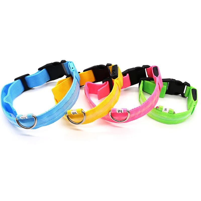 LED Illuminated Dog Collar Adjustable Flashing Lights USB Rechargeable Suitable For Small,Medium,Large,Dog Pet Safety Harness