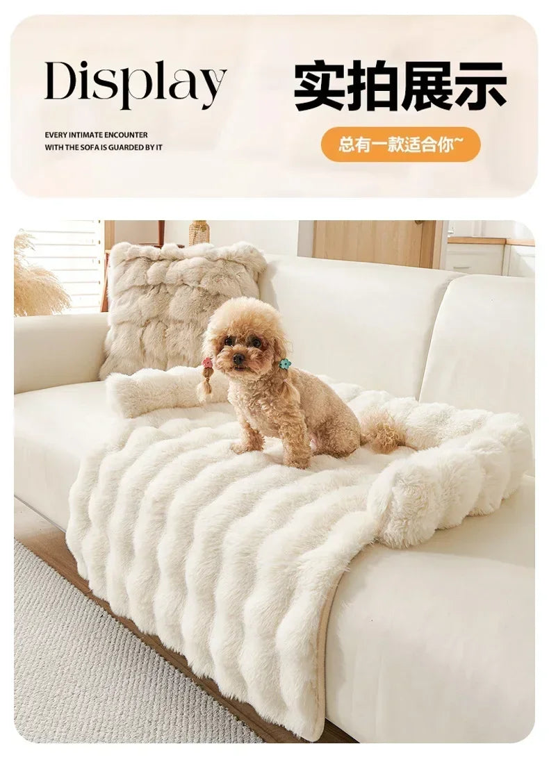 1PC Winter Warm Dog Bed Mats Super Soft  Plush Pet Blanket Pad Mat for Small Dogs Plush Neck Pillow Cat Nest Travel & Indoor