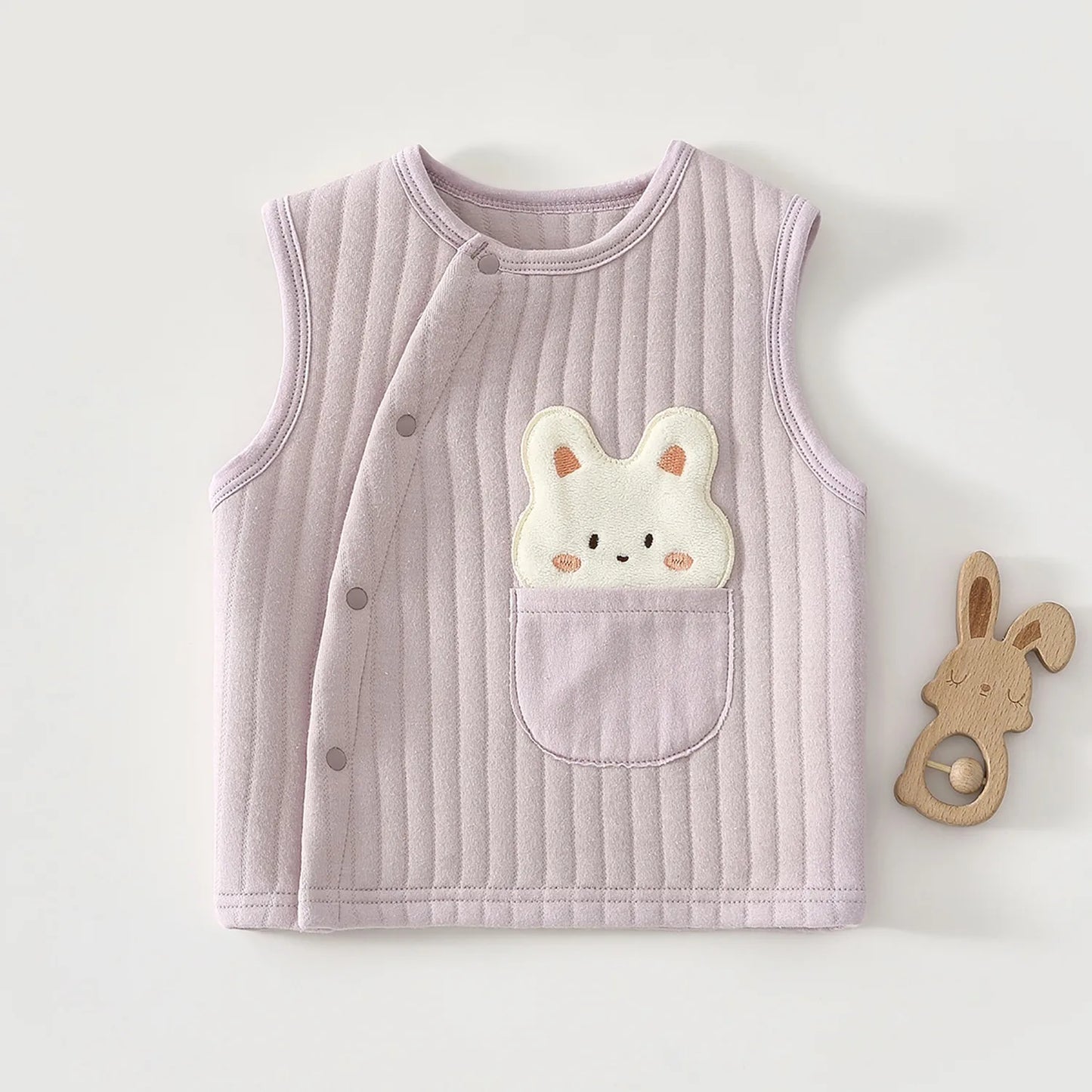 Baby Vest Autumn and Winter Warm and Thick Clothes Baby Vest Sleeveless Jacket for Children Aged 0-3