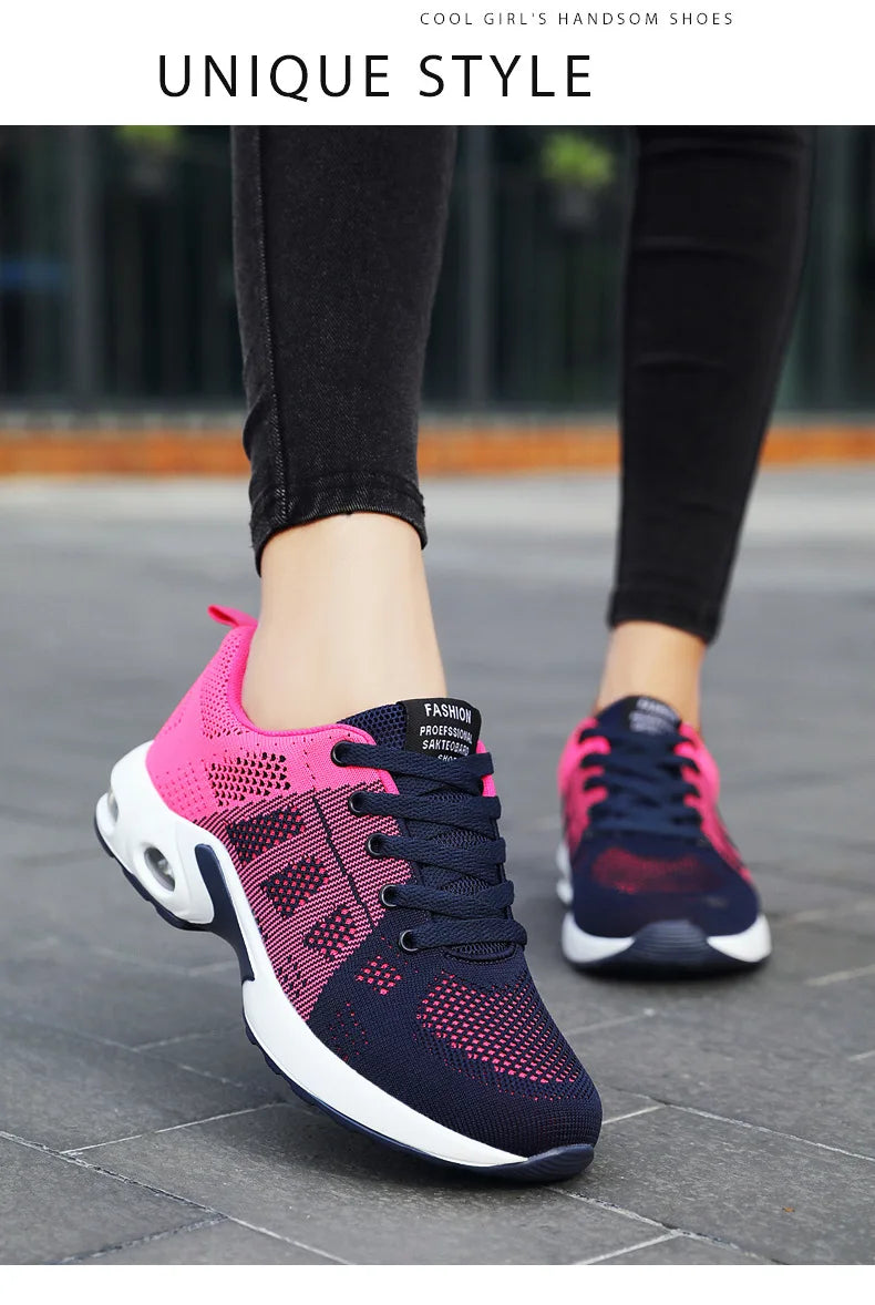Mesh Women Running Shoes Breathable Casual Shoes Outdoor Light Weight Pink Tenis Sports Shoes Casual Walking Sneakers for Wamen