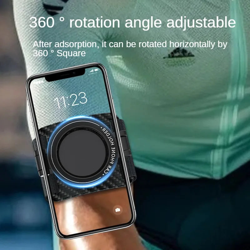 2026 NEW Magnetic Phone Holder for Live Streaming, 360° Rotatable Foldable Phone Stand with Wrist & Arm Strap, Universal Mobile