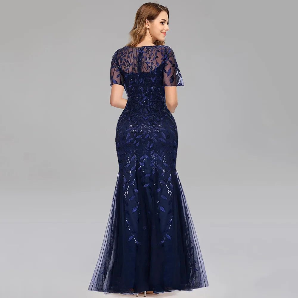 Sexy vintage Maxi Sequin cocktail Dress bridesmaid Prom Dresses for Women Casual Party Long sleeve club Bodycon Dress vestidos