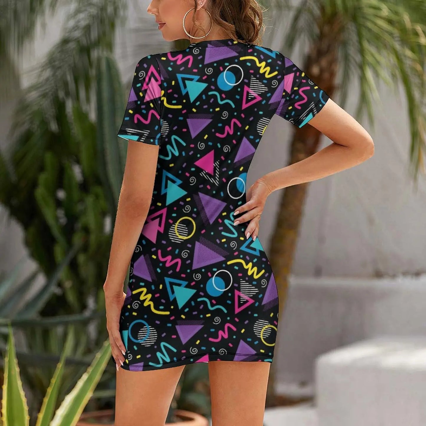 Neon Retro 90S Sprinkle Pattern Short Sleeved Dress Dresses for wedding party summer dress women 2025 Dress