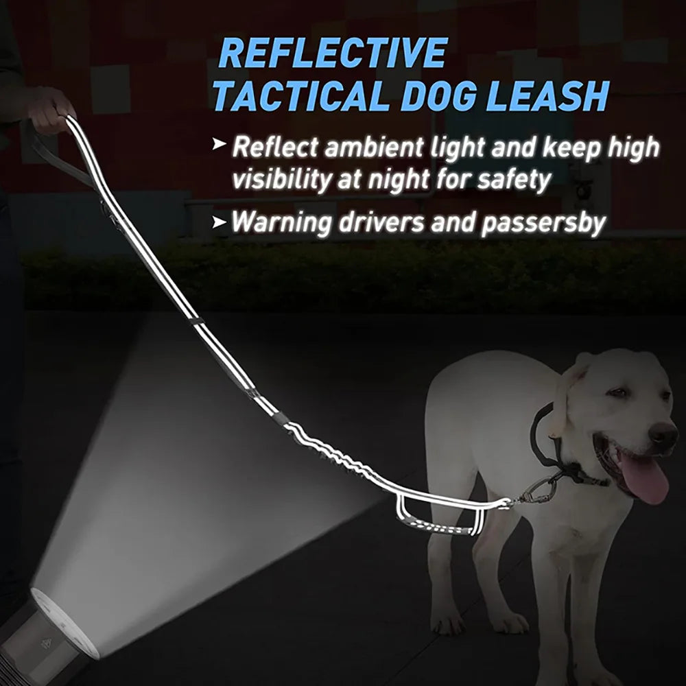 Heavy-Duty Bungee Dog Leash 4-in-1 Multifunctional Training Leash with Car Seat Belt,Dog Accessory, Dog Leash For Medium Dog