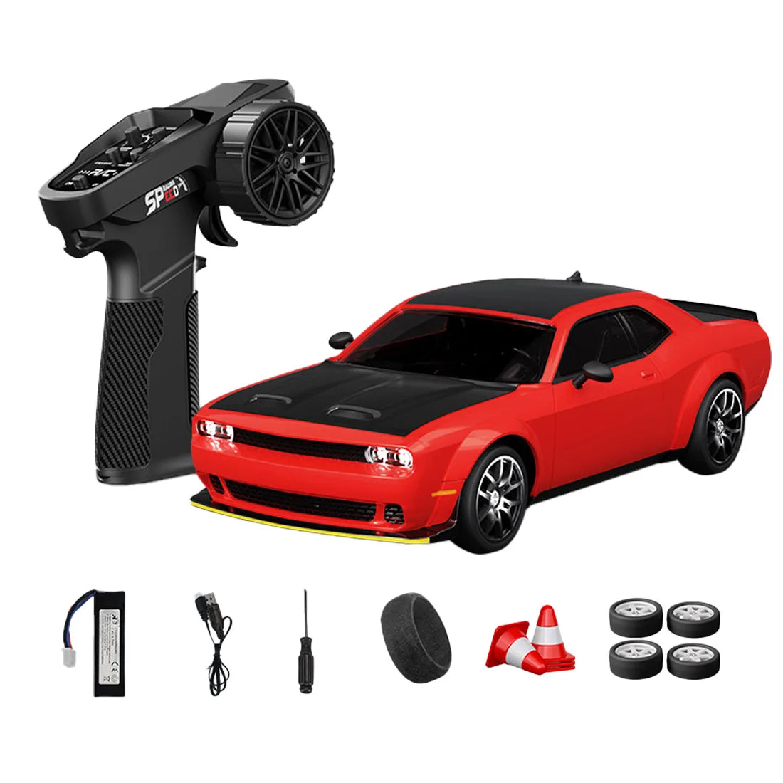 D24 1:24 RC Drift Car 4WD Proportional High Speed Racing Vehicle with ESP Gyro Underglow LED Dual Tires Remote Control Sport Car