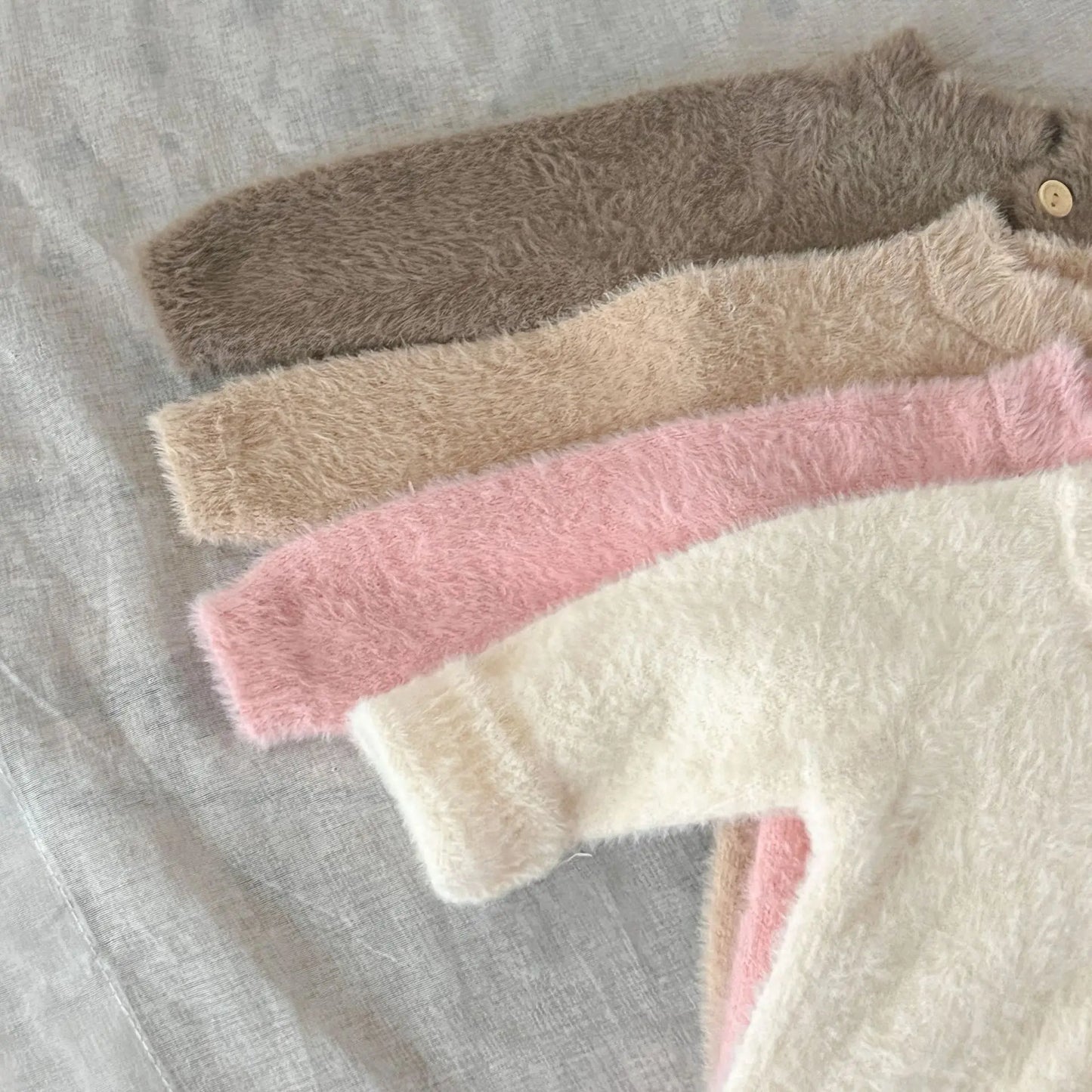Baby Outfit Newborn Photography Props Mohair Knitted Bear Rompers Footed Jumpsuit Hat 2pcs/Sets Photography Clothing Accessories