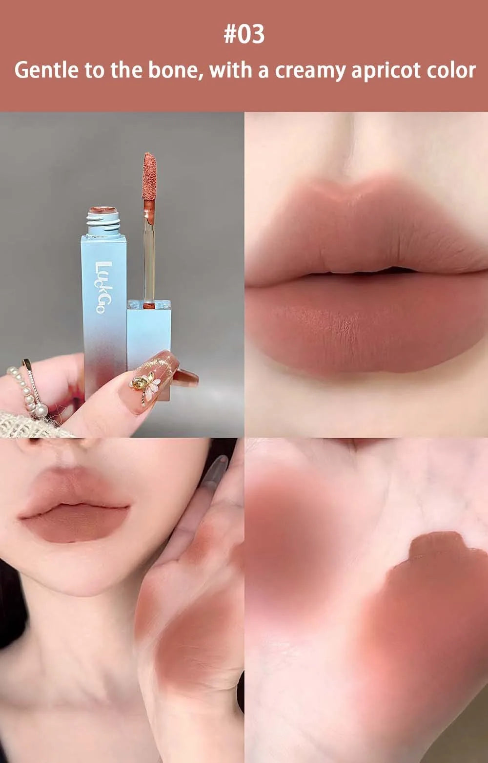 1Pc Nude Matte Lip Mud Waterproof Non-stick Pink Liquid Lipstick Long Lasting Highly Pigmented Lipgloss Tint Korean Cosmetics