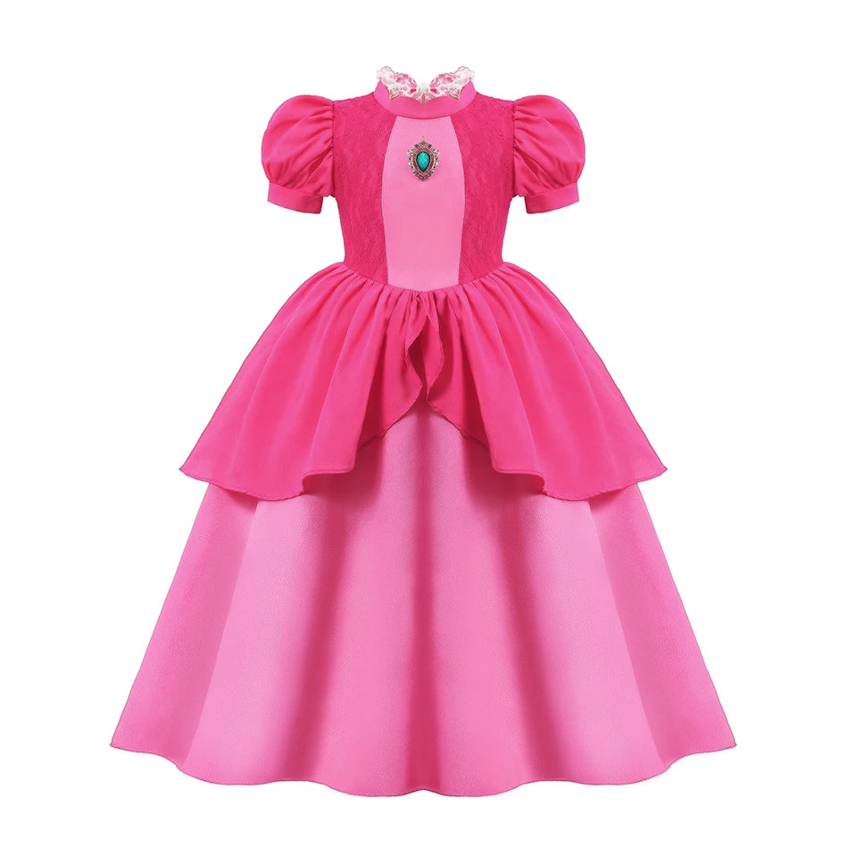 Halloween Birthday Dress Cinderella Snow White Aurora Rapunzel Princess Costume for Girls Kids 2-8Y